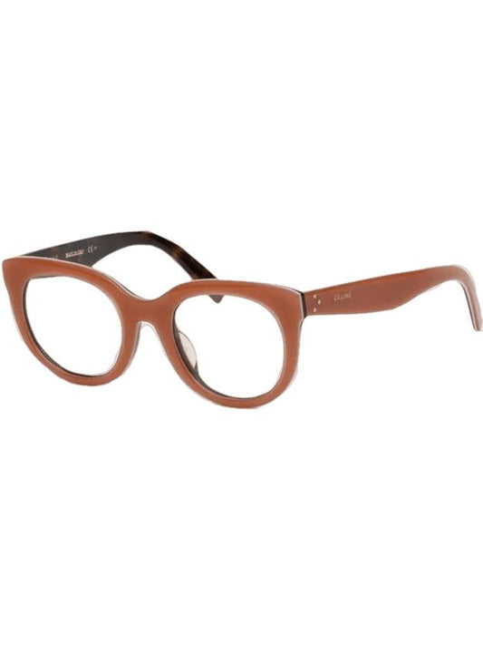 CELINE Eyewear Logo Round Eyeglasses Brown