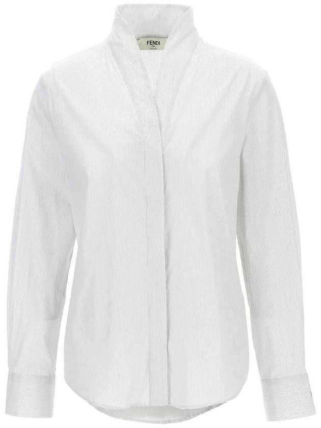 Fendi Striped Cotton Shirt White