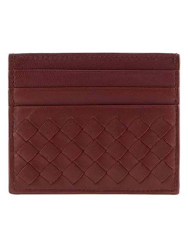 Bottega Veneta Intrecciato Weaving Card Wallet Wine