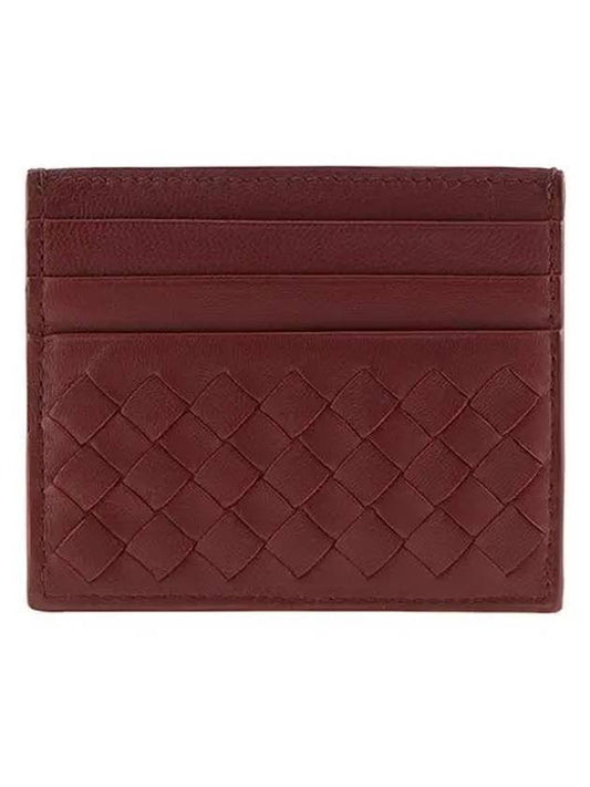 Bottega Veneta Intrecciato Weaving Card Wallet Wine