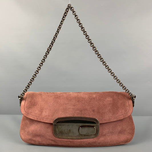 PRADA Rose Suede Shoulder Bag Handbag
