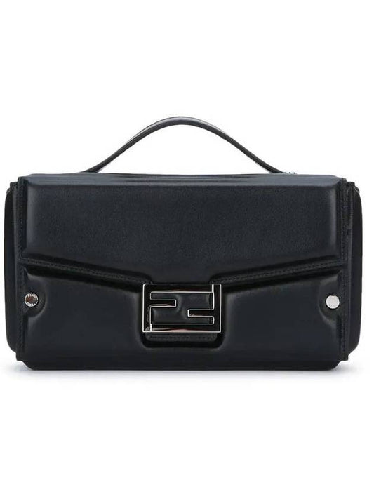 Fendi Trunk Soft Padded Leather Tote Bag Black