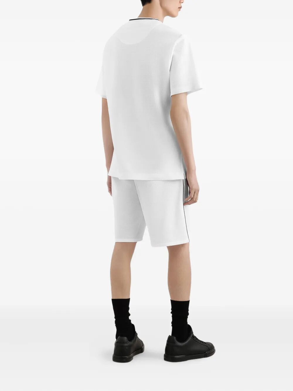 Dolce & Gabbana Men Cotton Piqué T-Shirt With Contrasting Collar