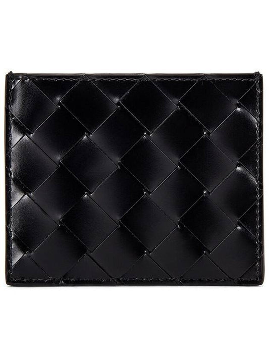 Bottega Veneta Intrecciato Spazzolato Card Holder Black