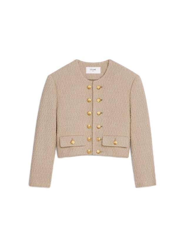 CELINE Boucle Tweed Jacket Beige