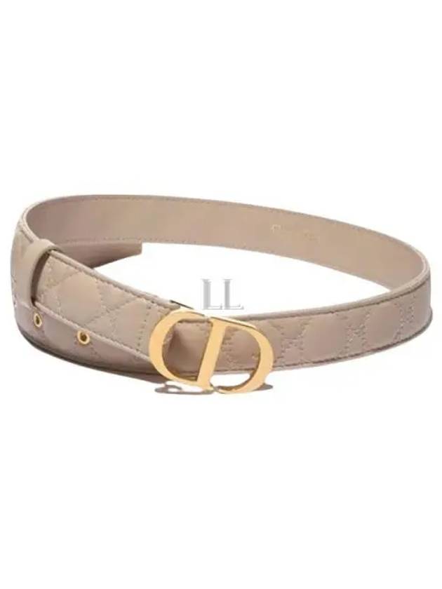 30MM Montaigne Cannage Calfskin Belt Powder Beige Dior