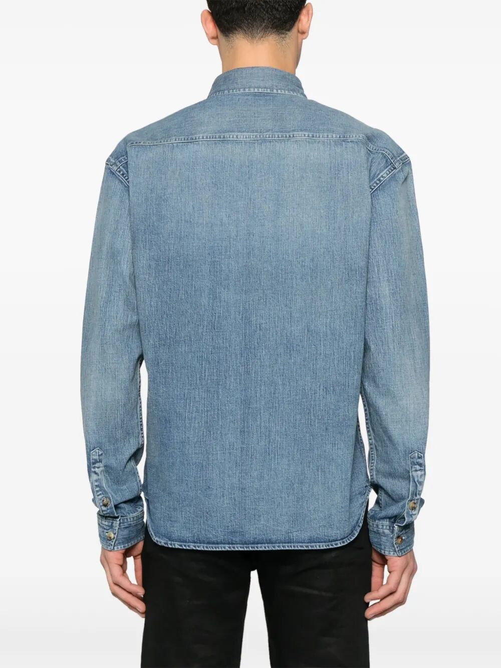 Saint Laurent Men Relaxed Fit Cassandre Denim Shirt