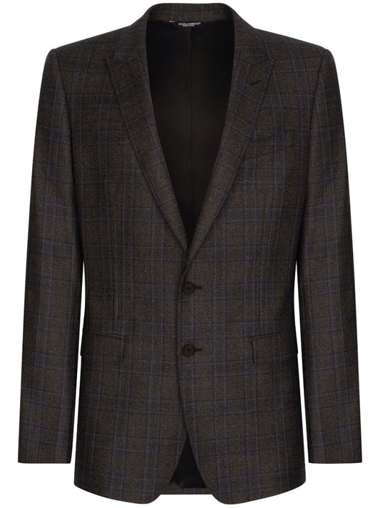 Dolce & Gabbana Men Prince Of Wales Patterned Wool Blazer