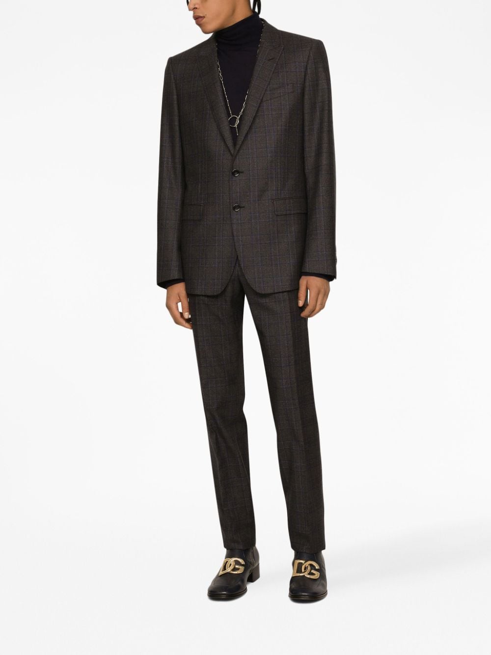 Dolce & Gabbana Men Prince Of Wales Patterned Wool Blazer