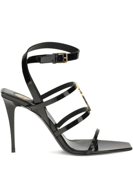 Saint Laurent Women Cassandra Patent Leather Multi-Strap Sandals