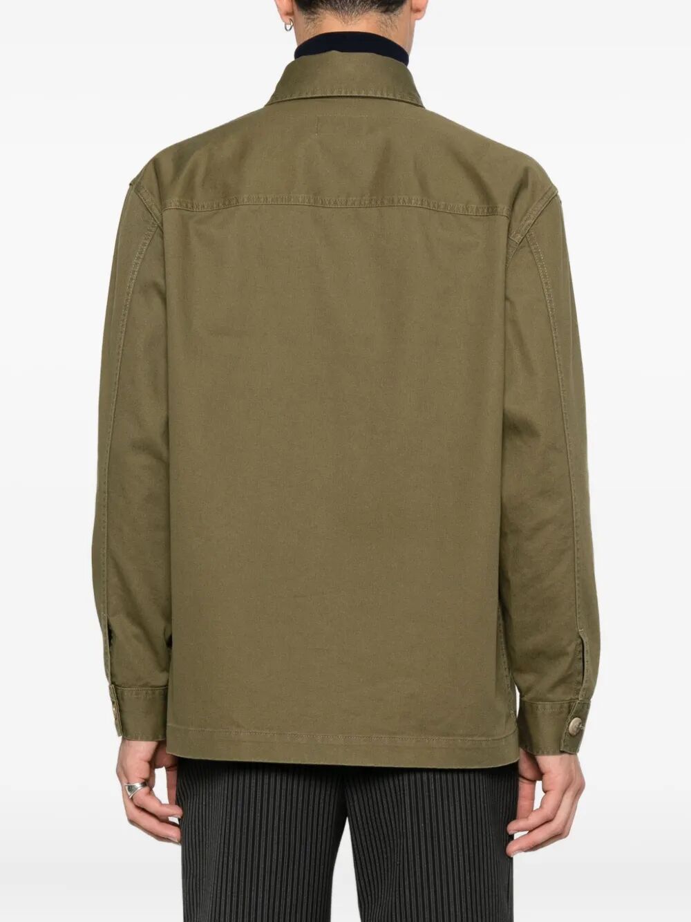 Saint Laurent Men Cassandre Overshirt In Cotton Linen Gabardine