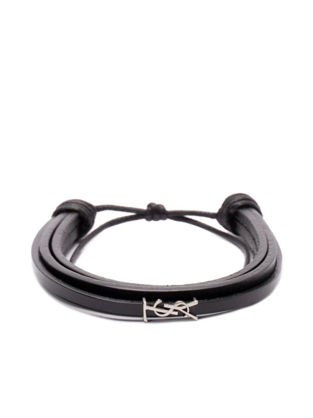 Saint Laurent Men Cassandre Multi-Strand Leather Bracelet