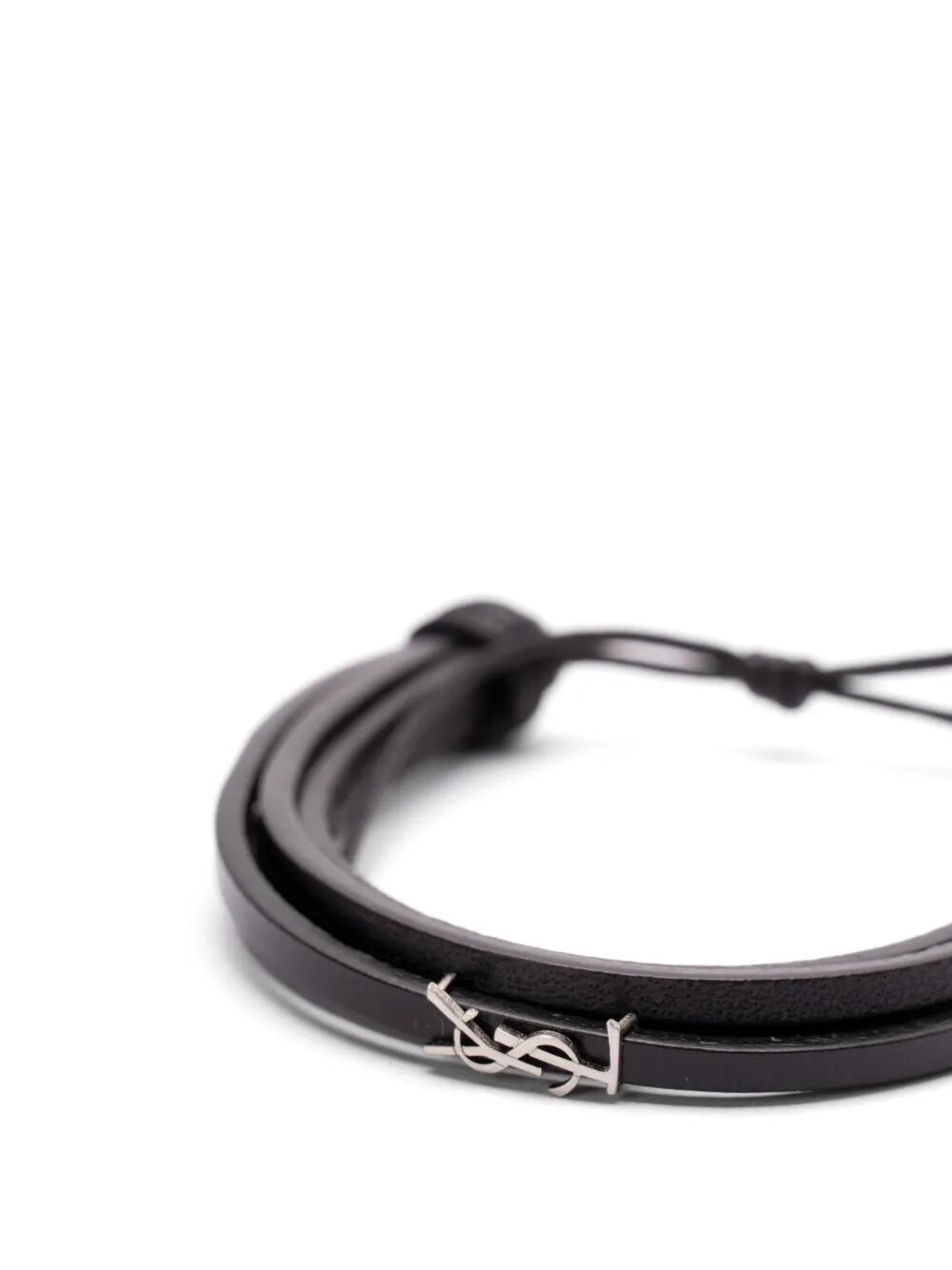 Saint Laurent Men Cassandre Multi-Strand Leather Bracelet