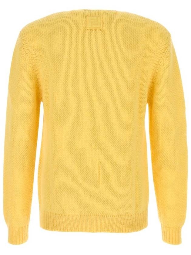 Fendi Crew Neck Mohair Knit Top Yellow
