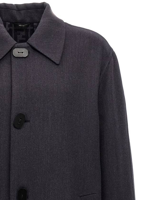Fendi Wool Double Fabric Single Coat Blue