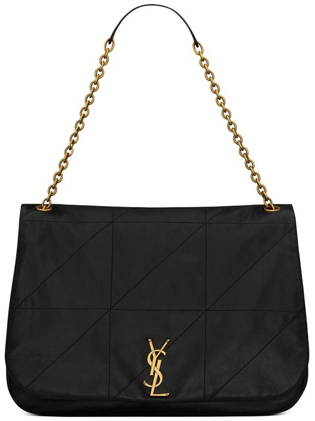 Saint Laurent Jamie Logo Plaque Leather Shoulder Bag Black