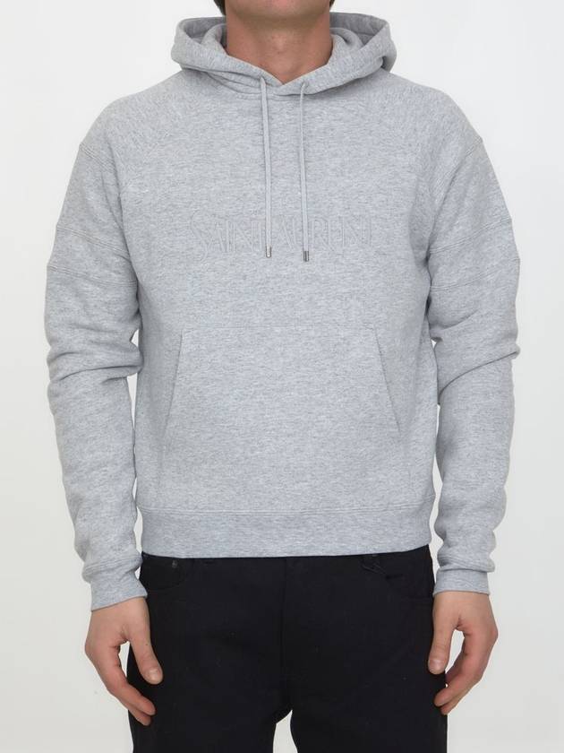 Saint Laurent Fleece Hood Gray