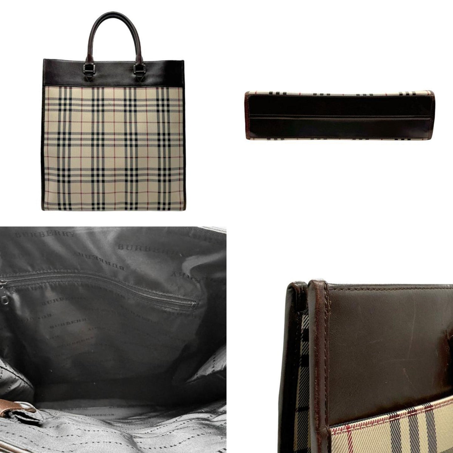 Burberry   Canvas Leather Handbag Tote Bag ()
