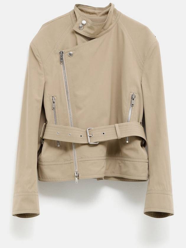 Bottega Veneta Compact Cotton Belt Jacket Beige