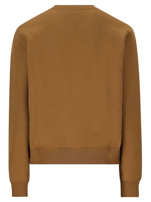 Saint Laurent Embroidered logo knit top brown