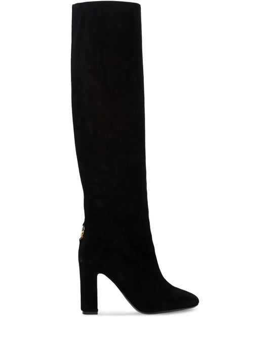 Dolce & Gabbana Women Chain Detail Suede Knee-High Boots