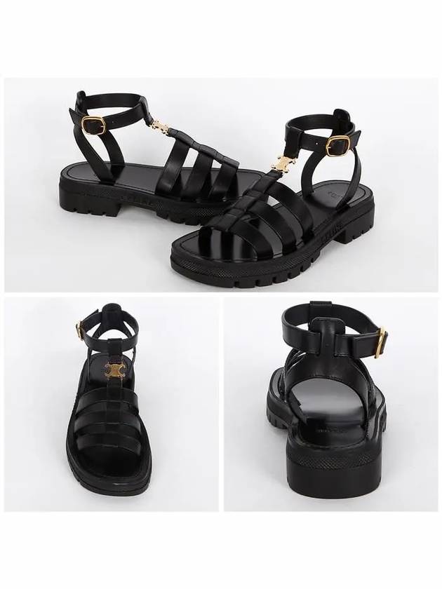 CELINE Clea Triomphe Gladiator Sandals Black