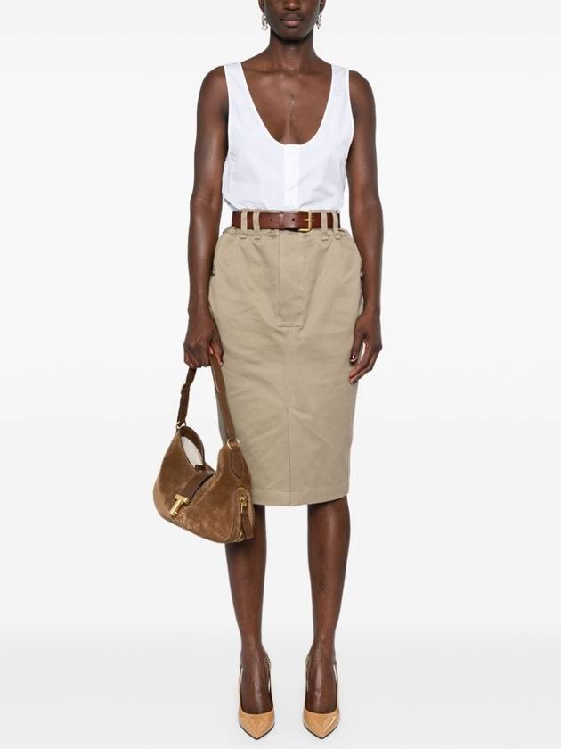 Saint Laurent H71 785389y9i24 9039 Women's Skirt Skirt Long Skirt Midi Skirt Short Skirt Mini Skirt Pants WOMAN BEIGE SKIRTS