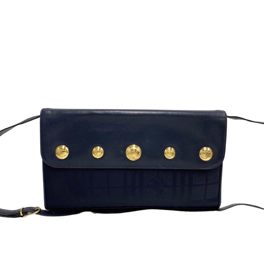 Burberry  Leather Nylon Clutch Bag Shoulder Bag ()