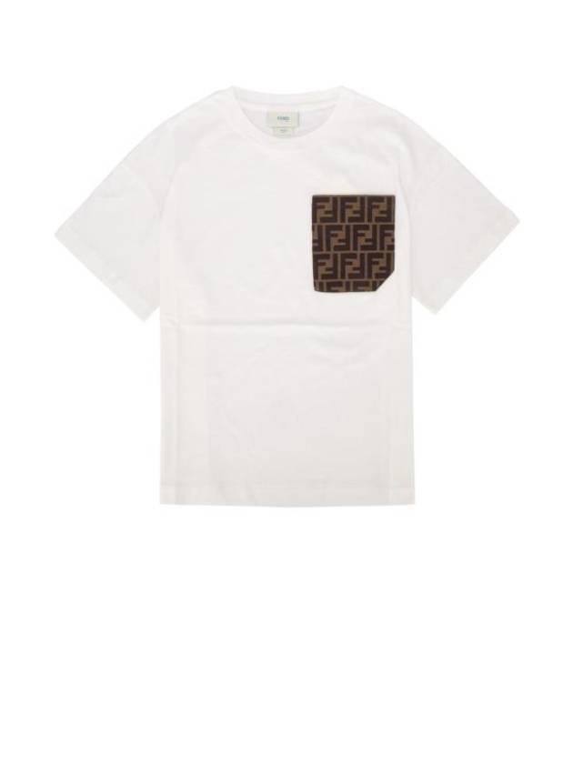 Fendi Kids Pocket Short Sleeve T-Shirt White