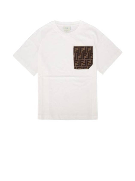 Fendi Kids Pocket Short Sleeve T-Shirt White