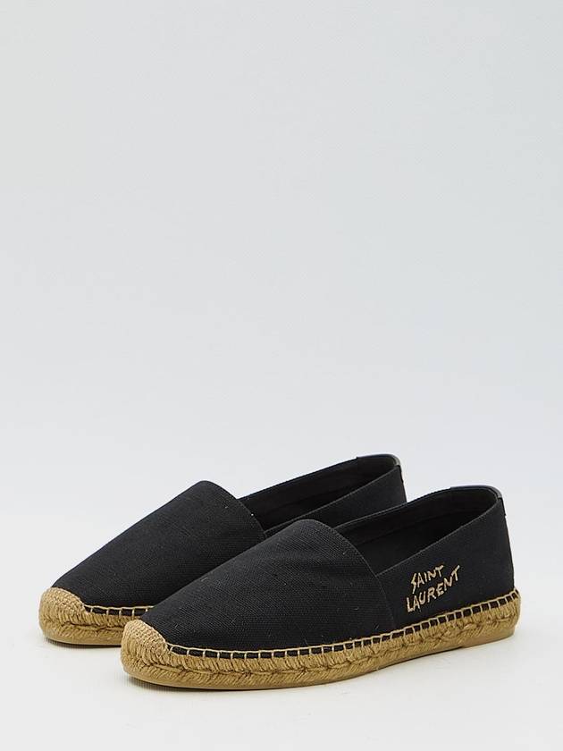 Saint Laurent Logo Monogram Espadrilles Black