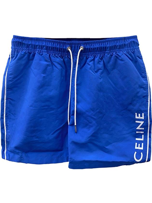CELINE Piping Nylon Swim Shorts Royal Blue