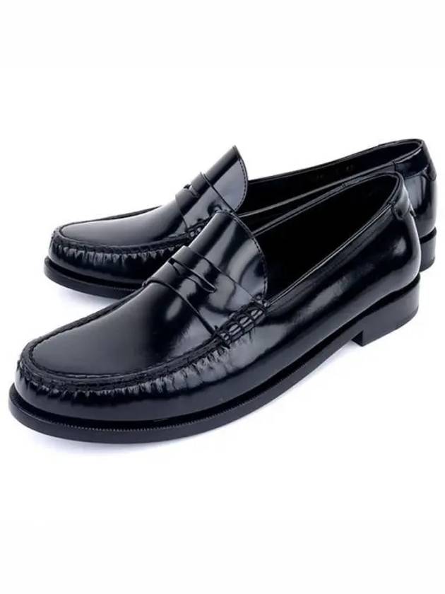 Saint Laurent Men's Monogram Penny Loafers Black