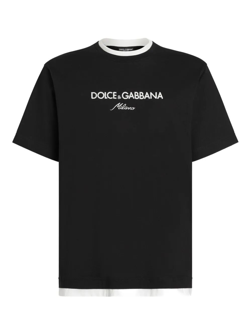 Dolce & Gabbana Men Logo-Embroidered Layering Cotton T-Shirt