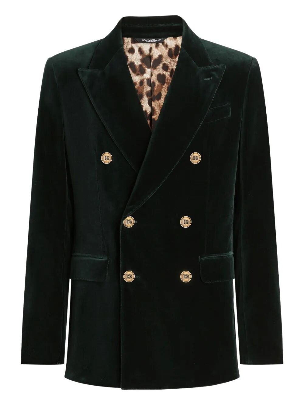 Dolce & Gabbana Men Double-Breasted Sicilia Light Cotton Velvet Jacket
