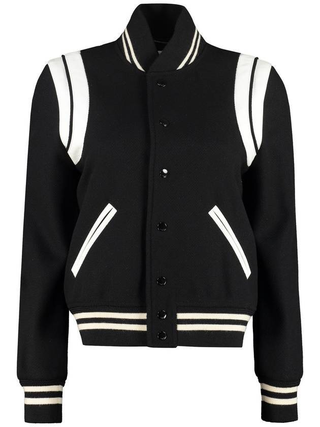 Saint Laurent Teddy Jacket In Wool Black