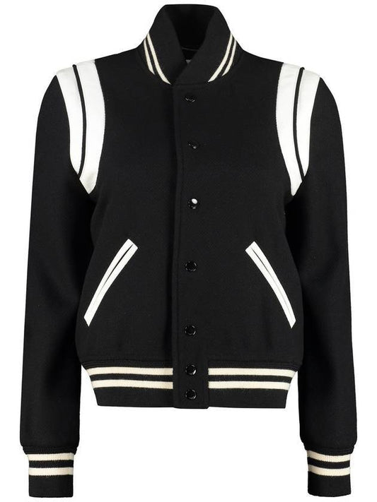 Saint Laurent Teddy Jacket In Wool Black