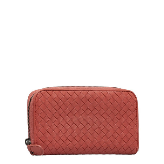 Bottega Veneta  Long Zip Wallet Pink Leather Ladies