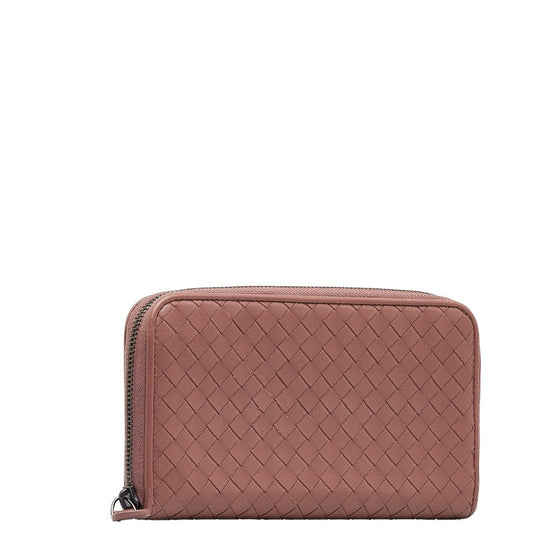 Bottega Veneta  Intrecciato Long Wallet in Leather Salmon Pink Ladies