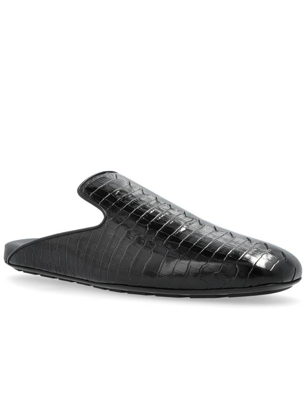 Bottega Veneta Bottega Veneta Leather Slides Roma, Men's, Black