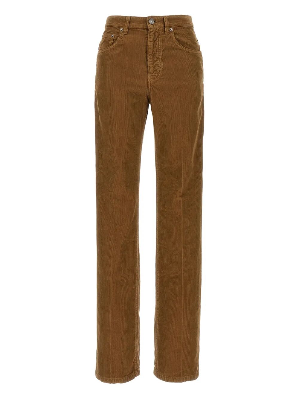 Saint Laurent Women Clyde High-Waisted Corduroy Pants