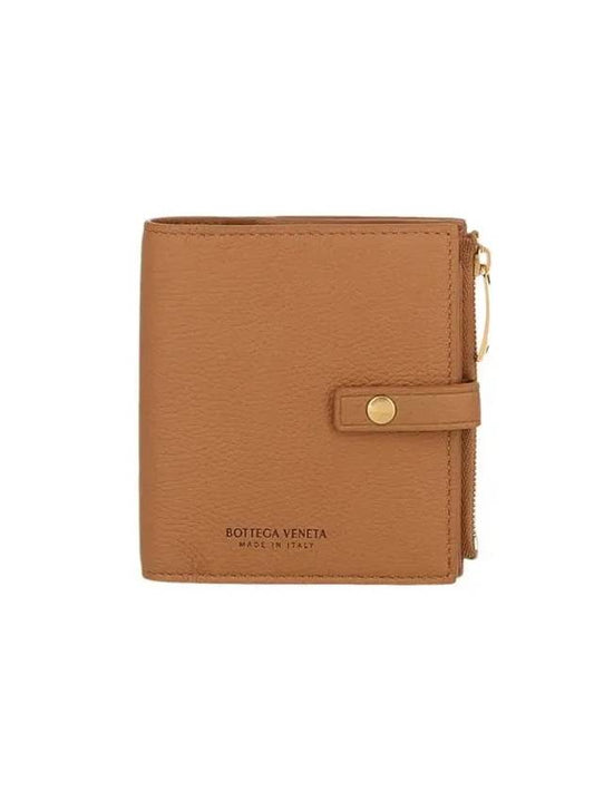 Bottega Veneta Zipper Half Wallet Camel