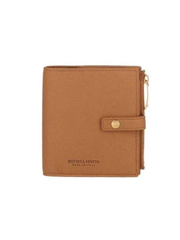 Bottega Veneta Zipper Half Wallet Camel