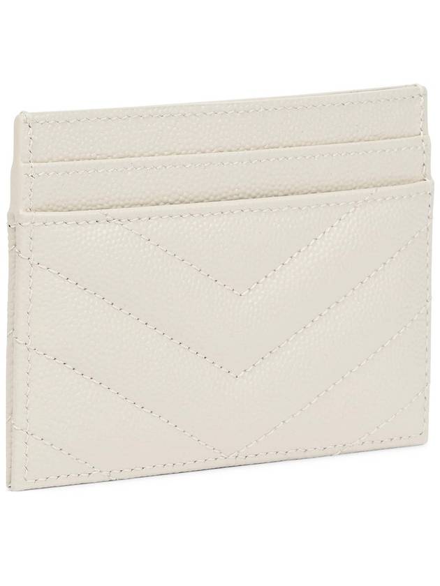 Saint Laurent Gold Hardware Matelasse Caviar Leather Card Wallet Blanc Vintage