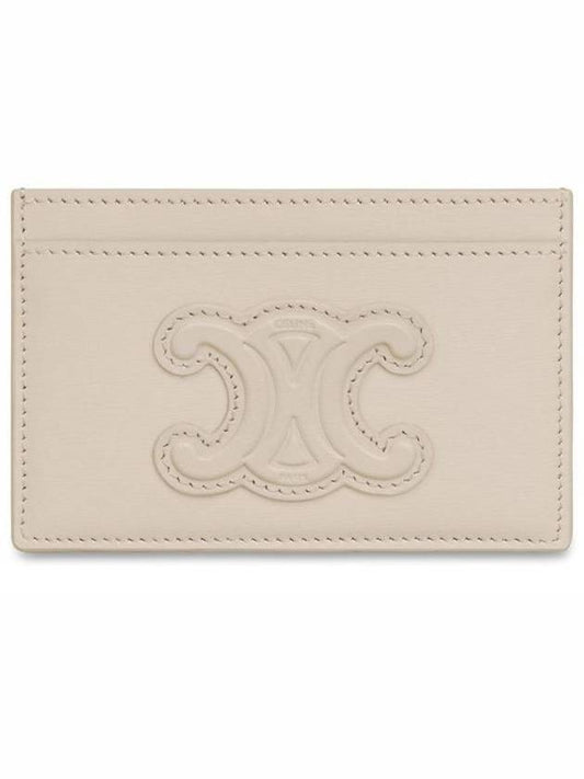 CELINE Coeur Triomphe Shaille Cuffskin Card Wallet Light Stone