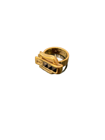 Fendi Black Crystals Medium Ring