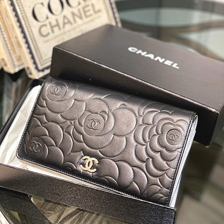 Chanel Black Camellia Wallet
