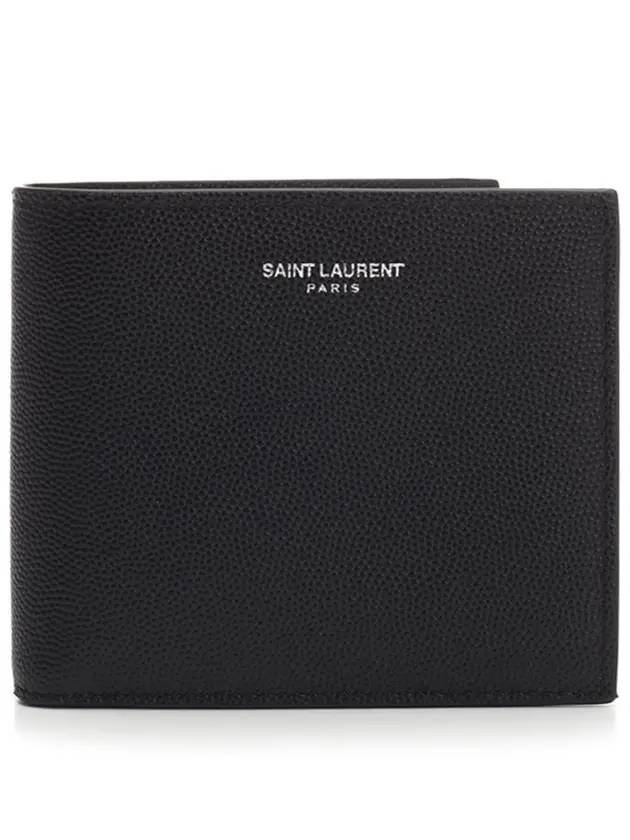 Saint Laurent Smooth Leather Classic Logo Half Wallet Black