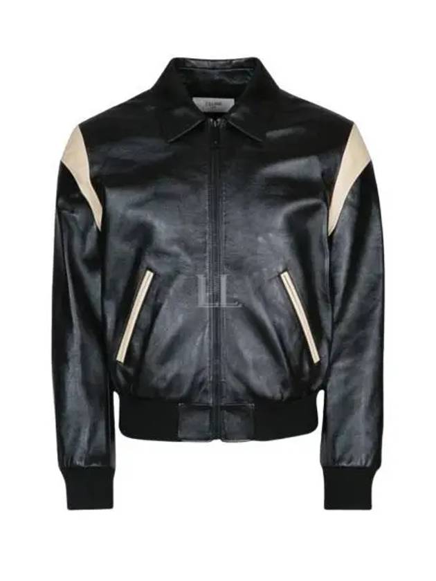 CELINE Teddy Lambskin Jacket Cream Black
