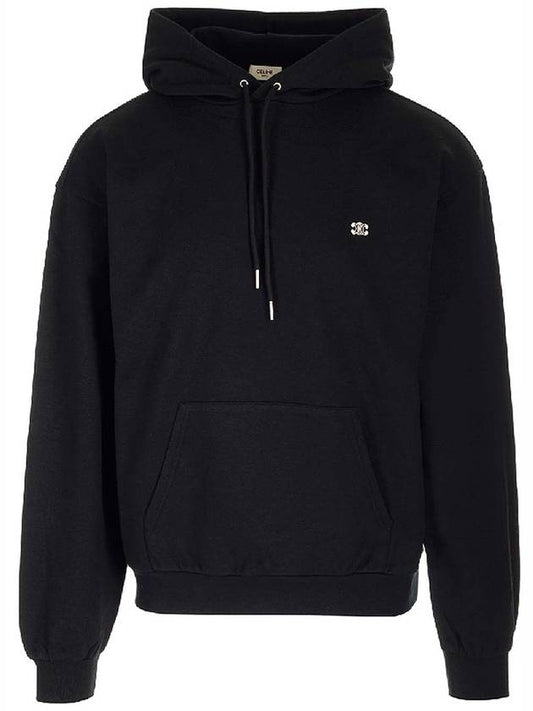 CELINE Triomphe Loose Cotton Cashmere Hoodie Black